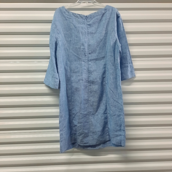 Boden Laurie Dress Women's Size 10R Blue Chambray Linen Casual - Picture 5 of 9